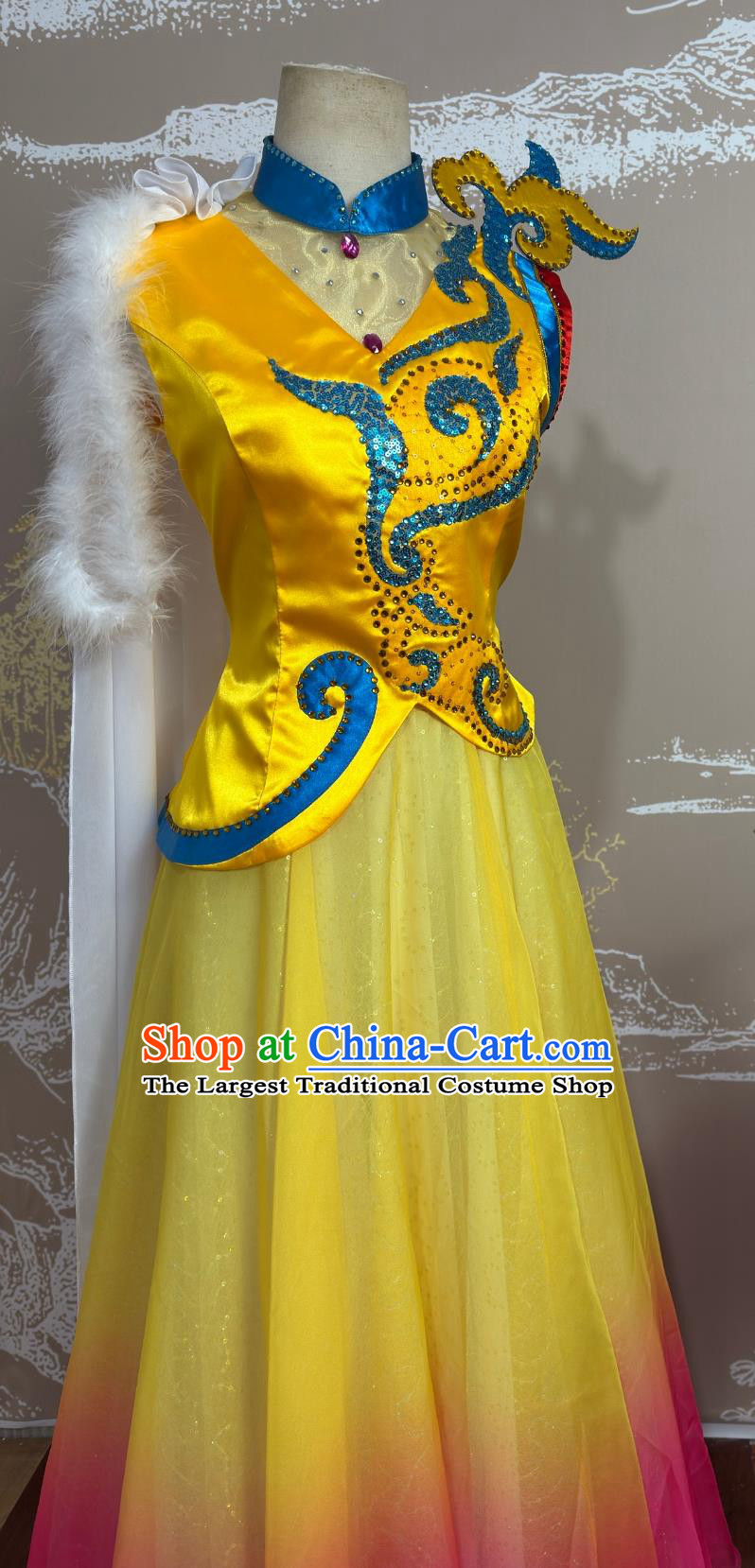 Mongolian Group Dance Costume Ethnic Minority Stage Performance Costume