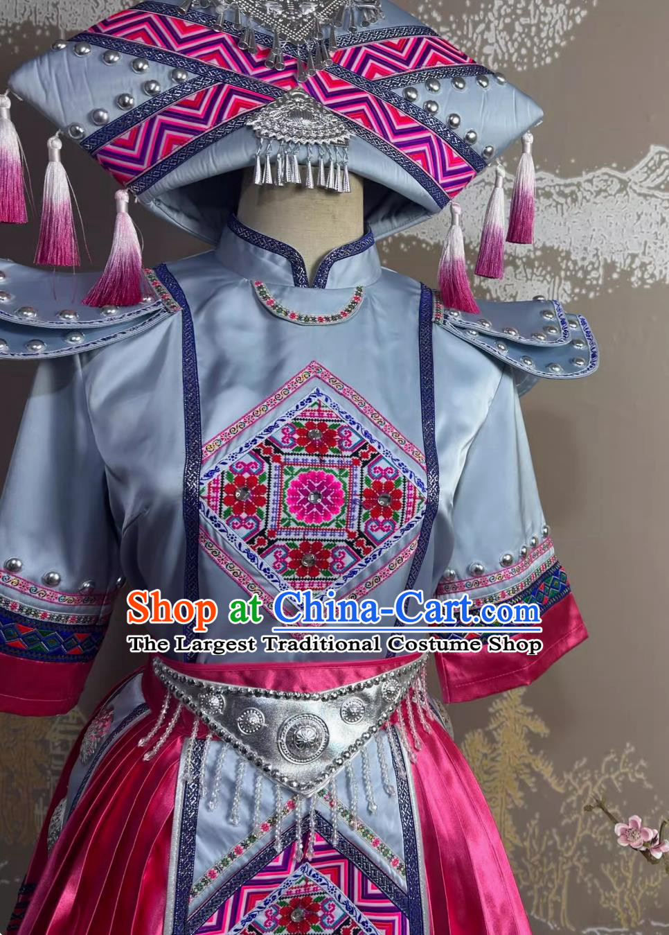 Zhuang Ethnic Costume Guangxi Ethnic Minority Dance New Parent Child Performance Costume Stage Performance