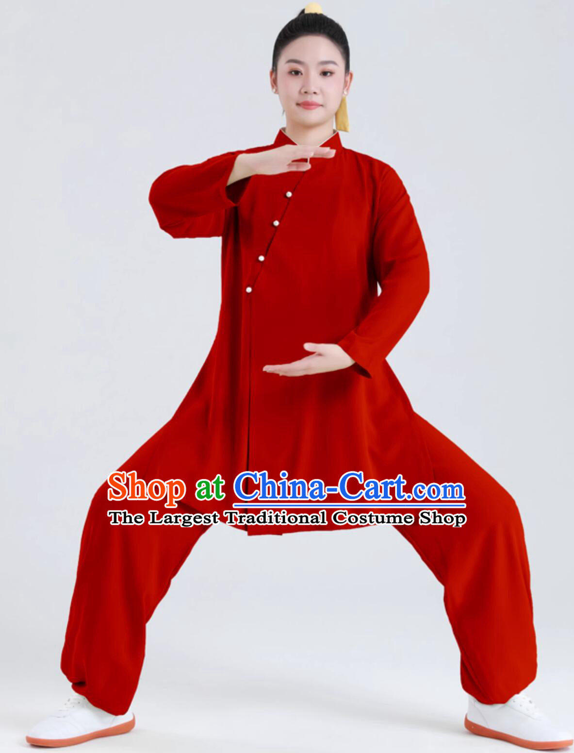 Professional Martial Arts Costume Tai Chi Training Suit Chinese Kung Fu Wing Chun Red Uniform