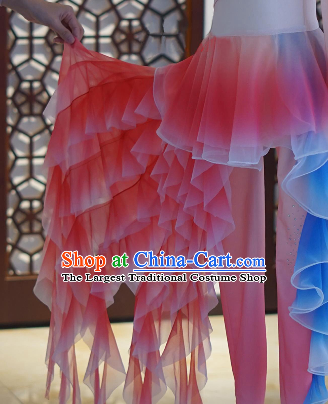 Little Lotus Charm Cloud Waves Koi Leaping Stage Performance Costume Adult Children Opening Dance Costume