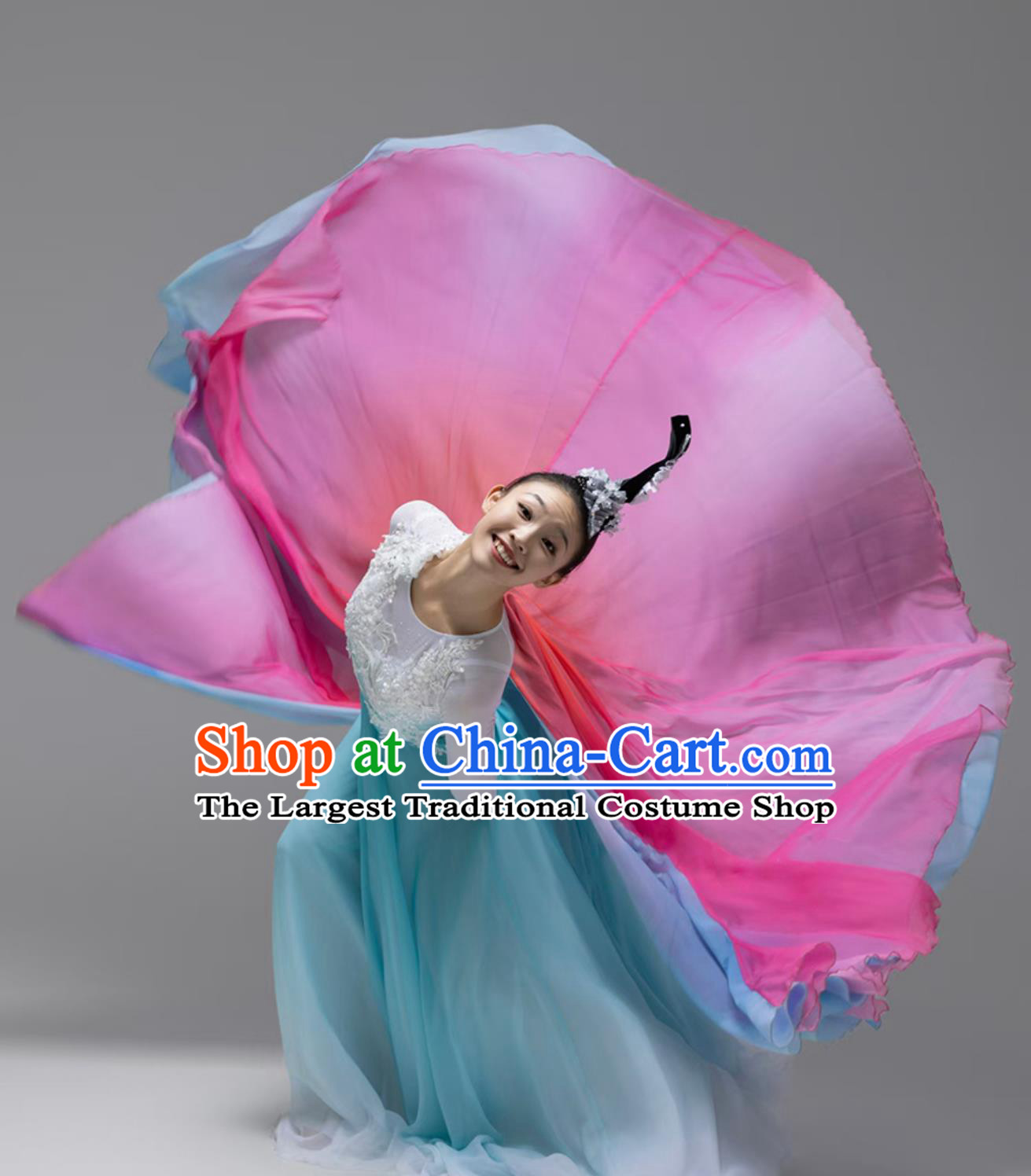 Hibiscus Like Brocade Full Of City Flowers Classical Dance Costume Stage Performance Dress Chinese Style Women Group Dance Clothing