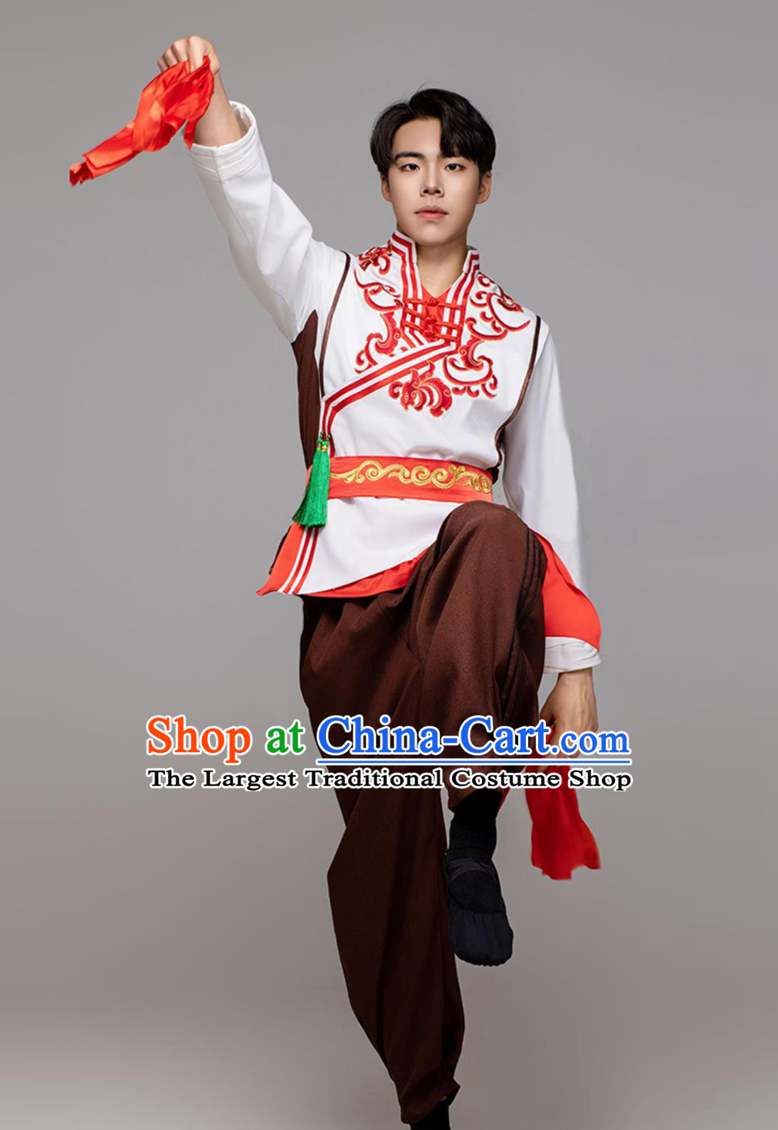Chinese Folk Dance Performance Costume Flying Song Of The Earth Jiaozhou Yangko Farmers Harvest Waist Drum Male Uniform