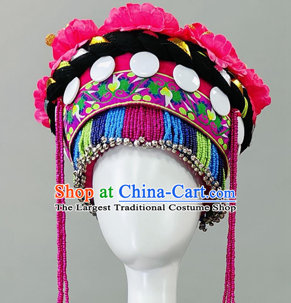 Chinese Ethnic Minority Dance Costume Yunnan March Third Performance Clothing Miao Yi Tujia Festival Dress and Headwear