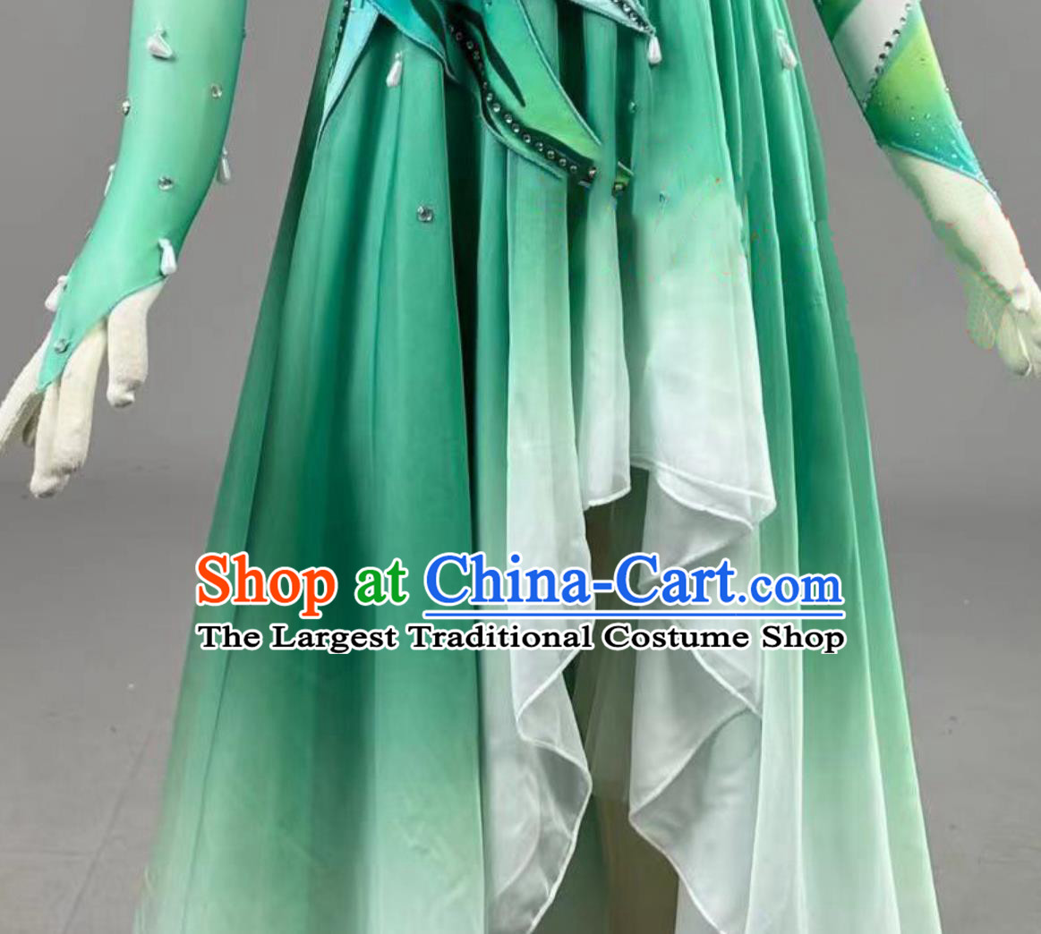 Little Lotus Charm Dance Costume Original Play Green Leaves Childrens Day Stage Performance Dress