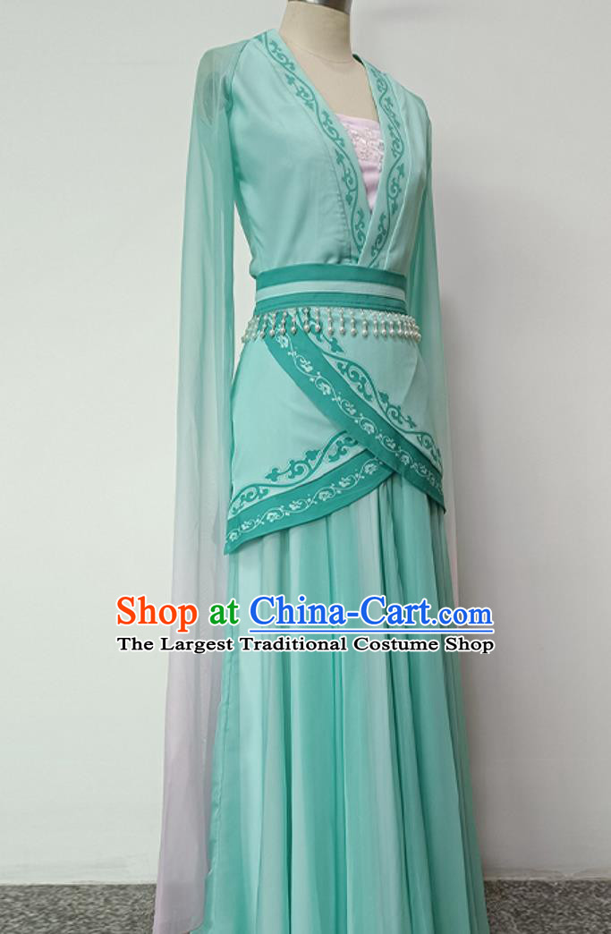 Spring Outing Classical Dance Performance Costume Traditional Chinese Style Ethereal Practice Dance Dress Green Hanfu