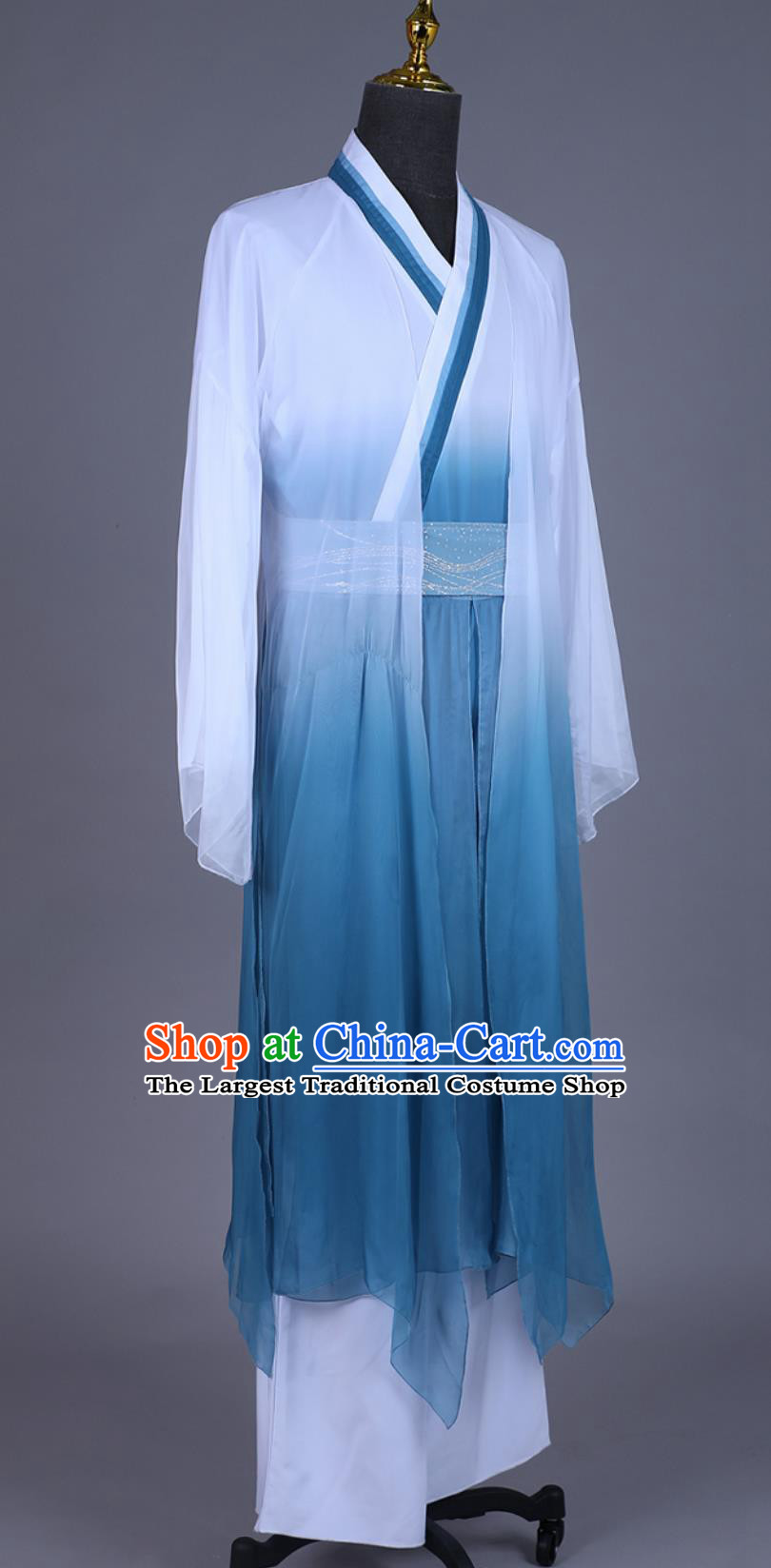 Classical Dance Ode To Breeze Stage Performance Costume Male Dance Blue Outfit Ethereal Ancient Chinese Style Clothing