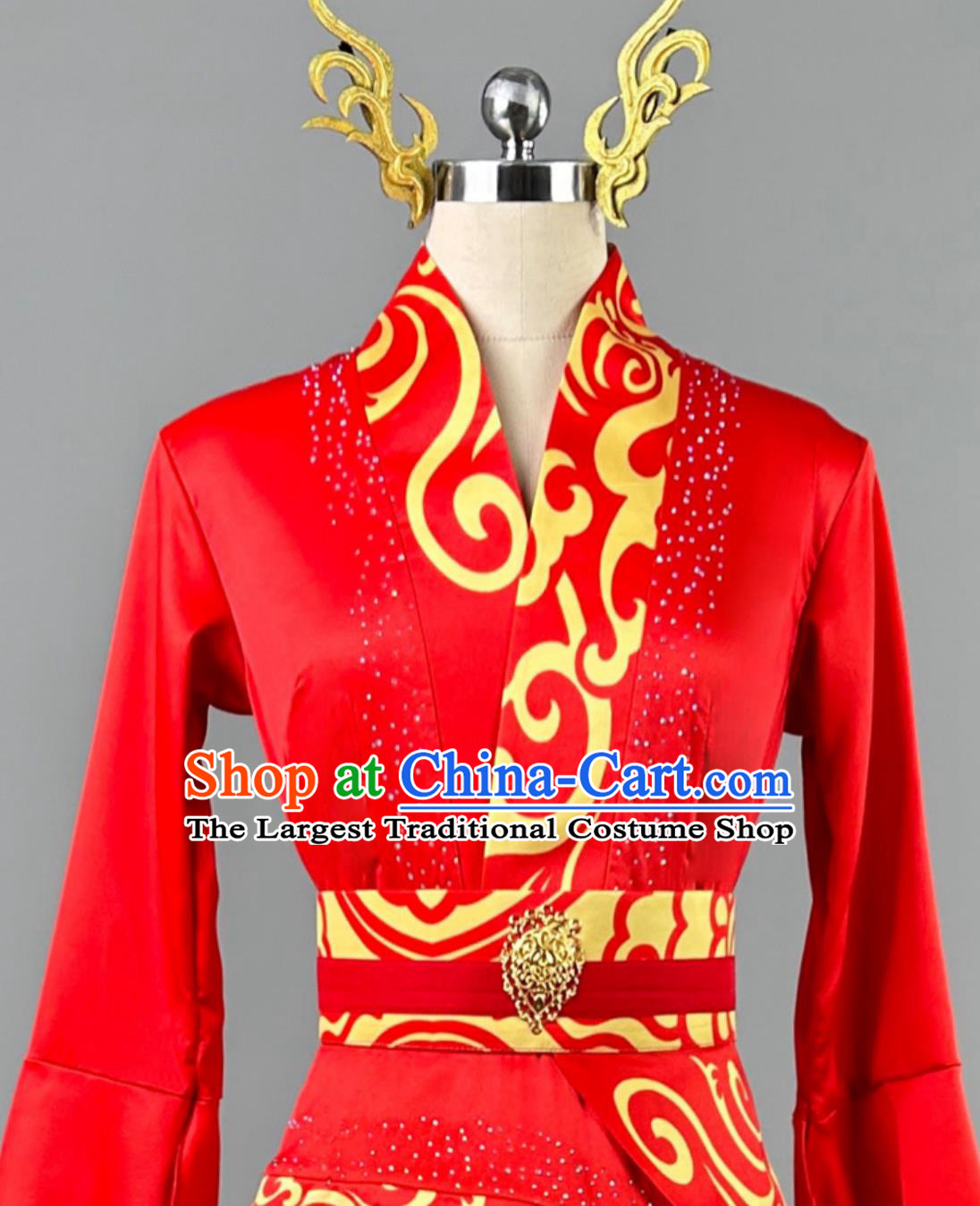 Descendants Of The Dragon Dance Costume Carp Leaping Over The Dragon Gate Traditional Chinese Dance Red Dress