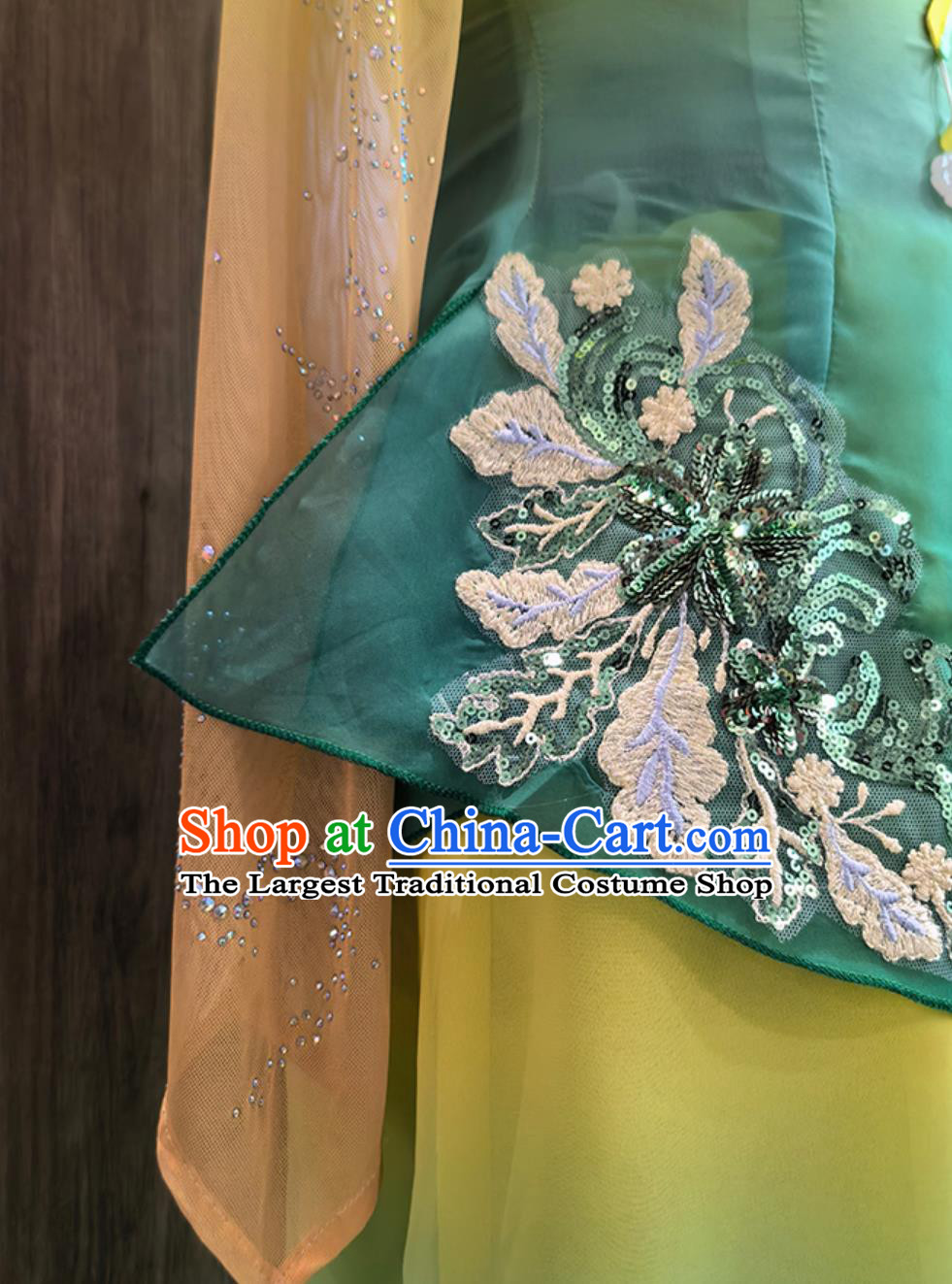 Jiaozhou Yangko Costume Chinese Classical Dance Performance Green Outfit Ancient Style Dance Clothing