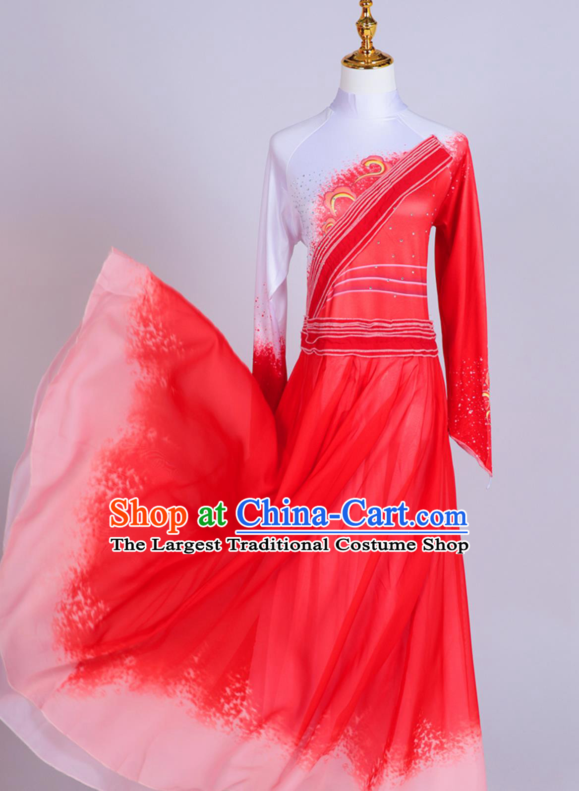 Chinese Dream Dance Costume Cultural Gala Annual Party Stage Performance Red Outfit Dance Song And Dance Clothing