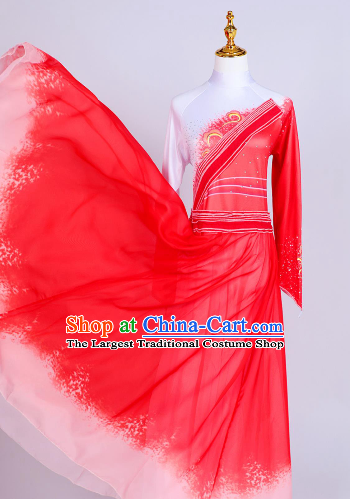 Chinese Dream Dance Costume Cultural Gala Annual Party Stage Performance Red Outfit Dance Song And Dance Clothing