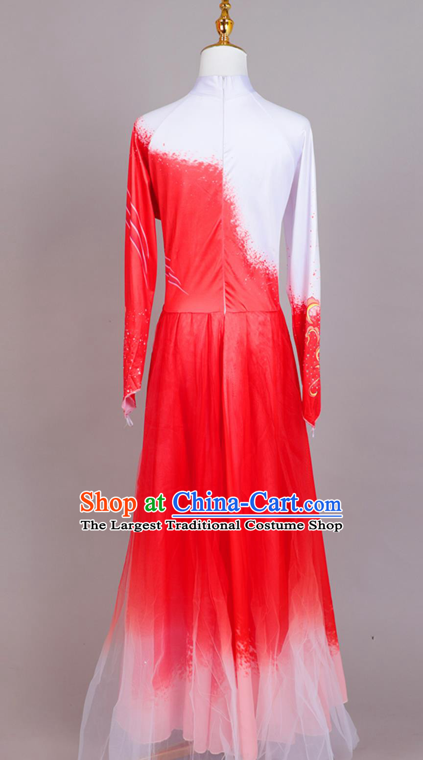 Chinese Dream Dance Costume Cultural Gala Annual Party Stage Performance Red Outfit Dance Song And Dance Clothing