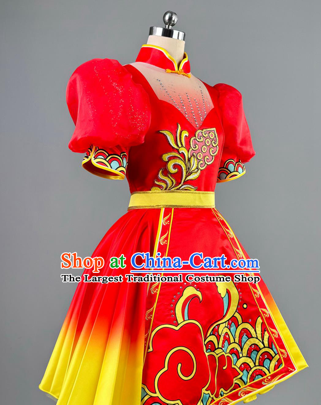 Traditional Chinese Style Joyful Year Of The Dragon Drumming Costume Dance Costume New Year Clothing Festive Opening Dance Yangko Dress