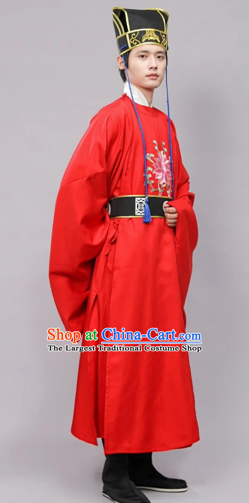 Eight Row Dance Performance Costume Sacrificial Ceremony Confucius Dance Clothing Chinese Tang Dynasty Men Round Collar Robe