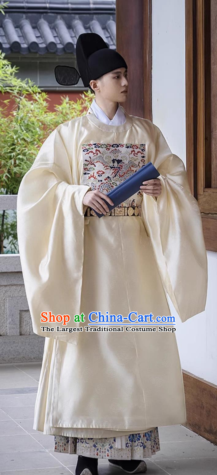 Chinese Ming Dynasty Bufu Traditional Male Clothing Ancient Official Hanfu Robe