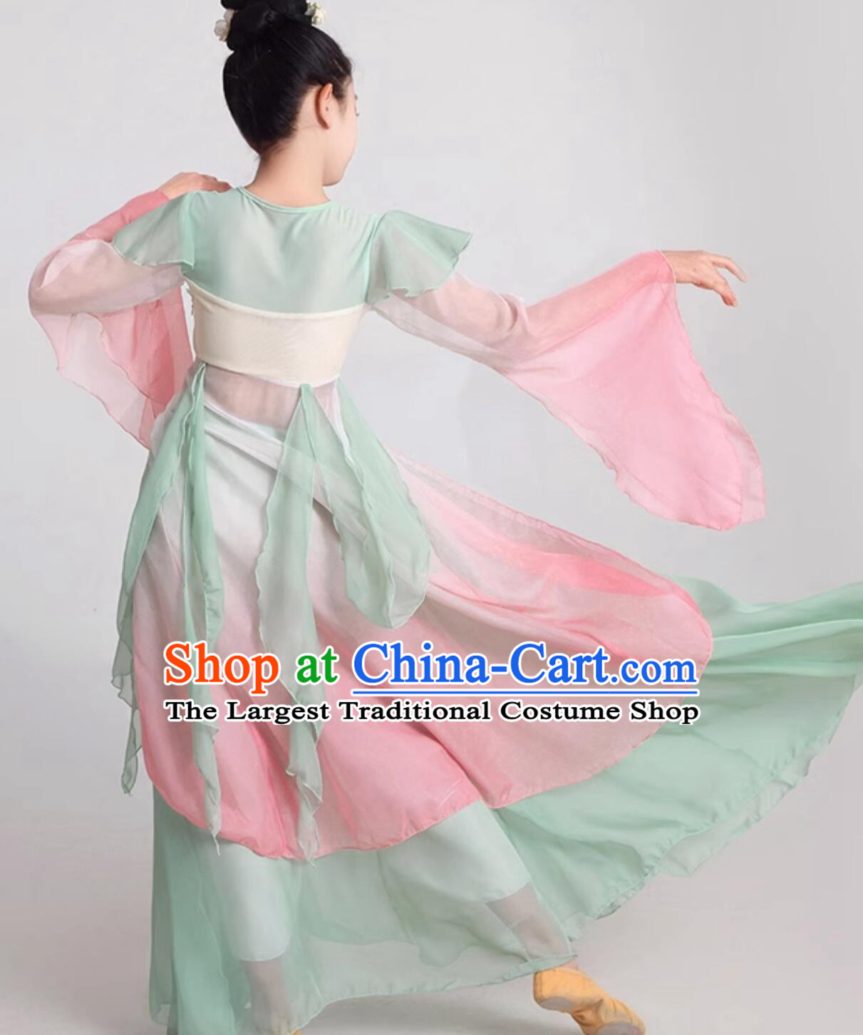 Children Han Style Chinese Classical Dance Costume Girls Fan Dance Performance Outfit Tang Dress