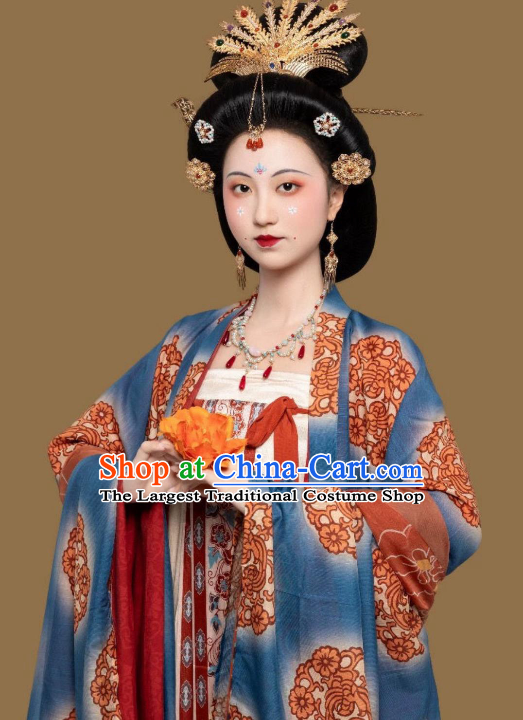 Women Hanfu Five Dynasties Mural Bodhisattva Guide Noblewoman Attire Chinese Tang Dynasty Style Restoration Dresses Set