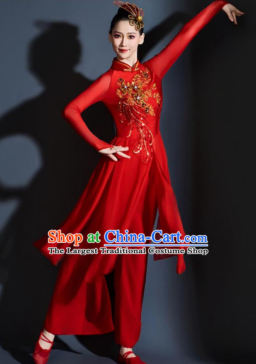 Yangko Dance Performance Clothing Chinese Festive Drum Dance Lantern Dance Red Outfit Performance Costume Women