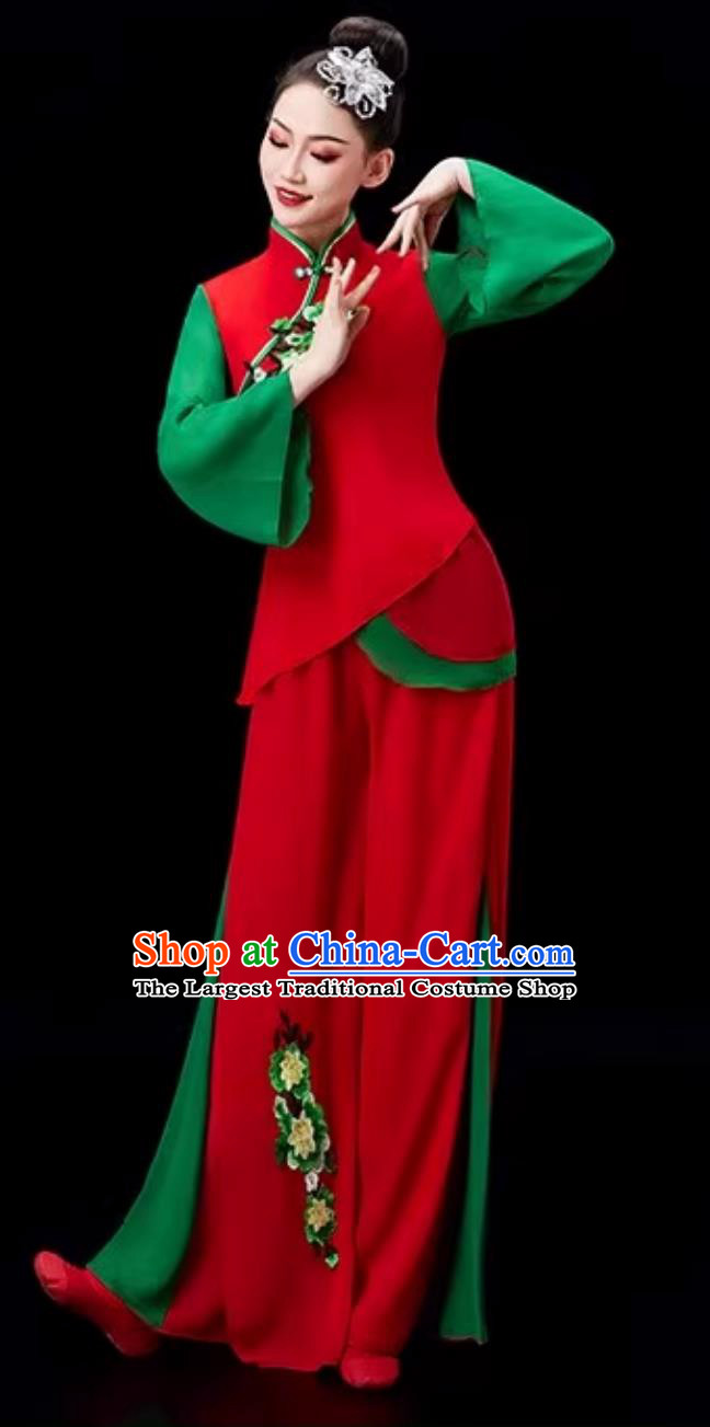 Jiaozhou Yangko Dance Costume Performance Costume Chinese Fan Dance Costume Festive Waist Drum Dance Costume