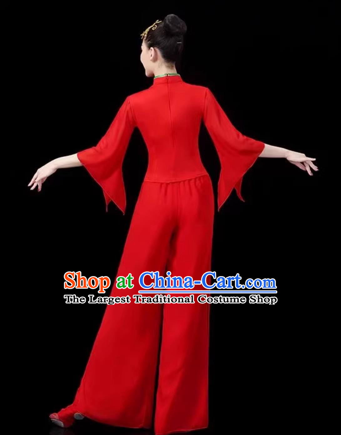 Yangko Dance Performance Costume Fan Dance Red Outfit Yangge Dance Performance Clothing