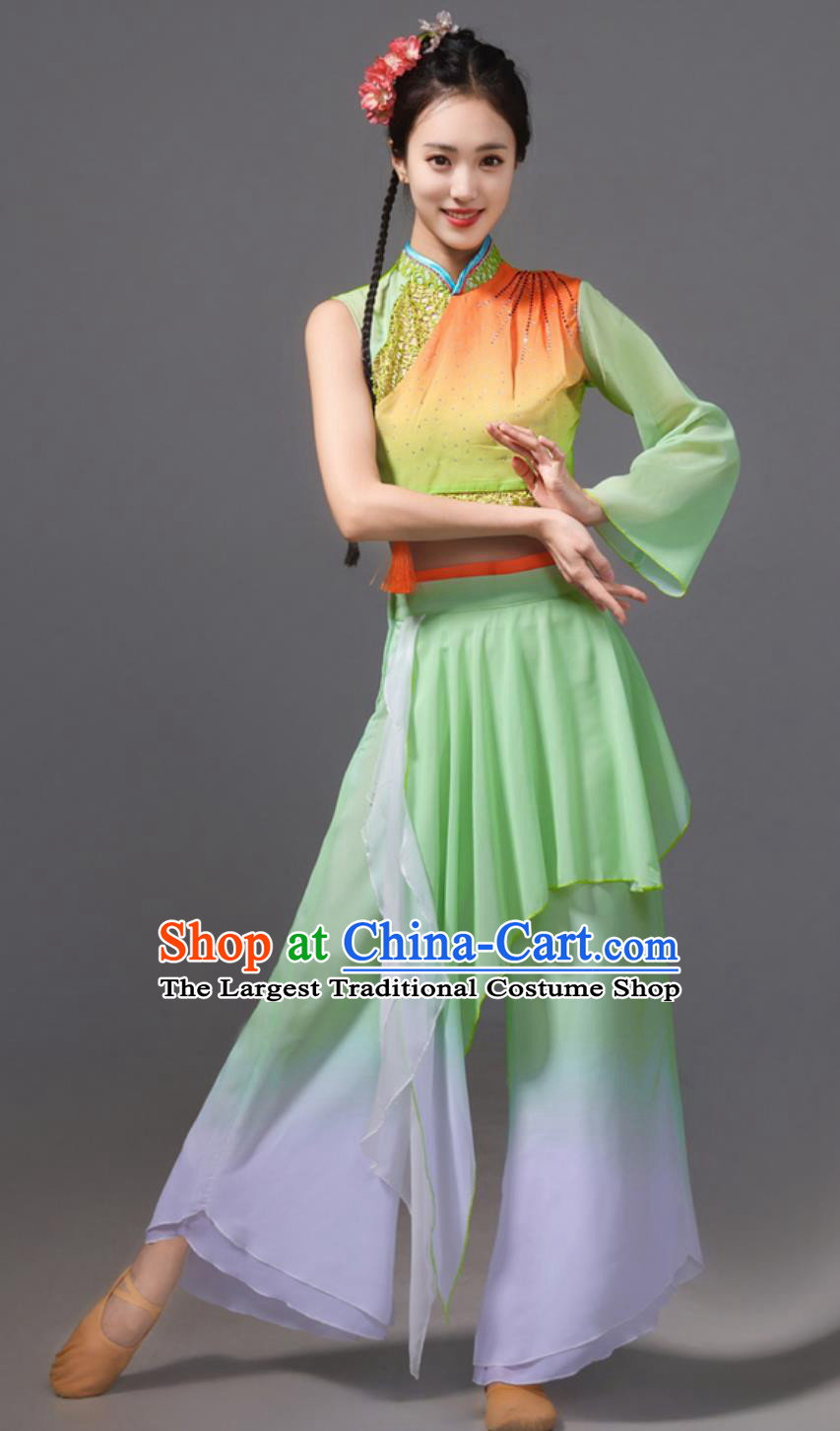 Xin Jian Jian Repertoire Costume Fan Classical Dance Performance Outfit Jiaozhou Yangko Dance Clothing Set