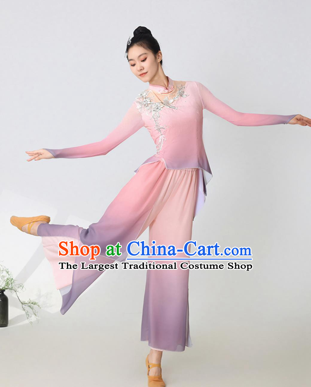Yangko Dance Performance Costume Chinese Fan Dance Art Exam Repertoire Costume Classical Dance Costume