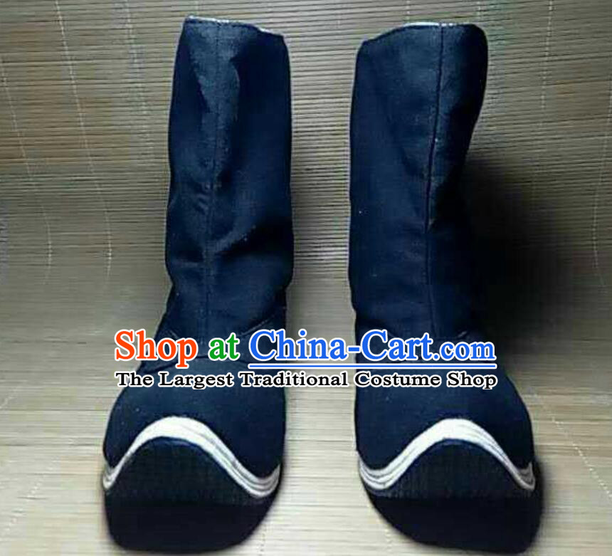 Traditional Chinese Kung Fu Shoes China Ancient Swordsman Boots Wu Shu Training Black Boots for Men