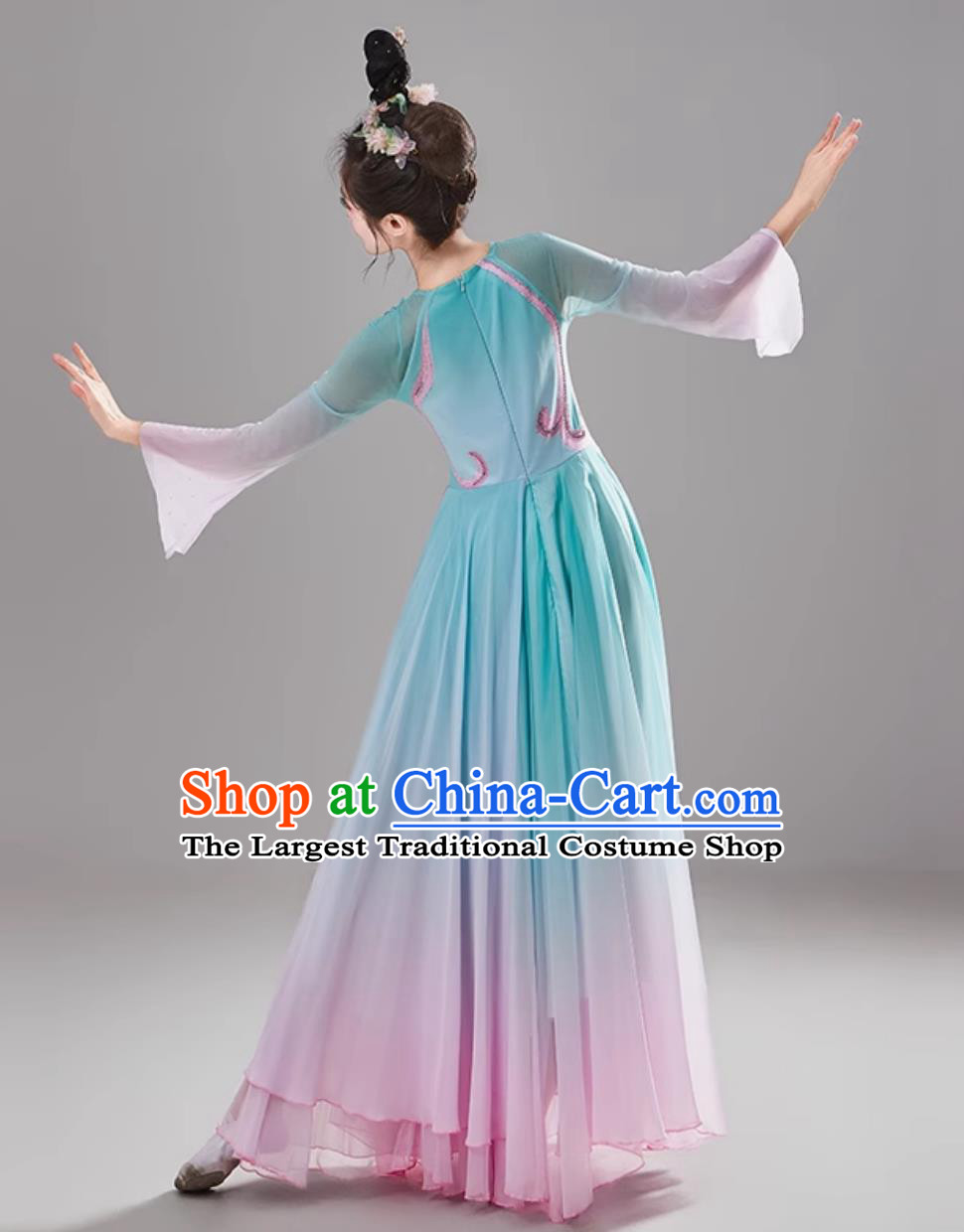 Top Dance Contest Woman Solo Dance Costume Chinese Classical Dance Dress Stage Performance Umbrella Dance Clothing