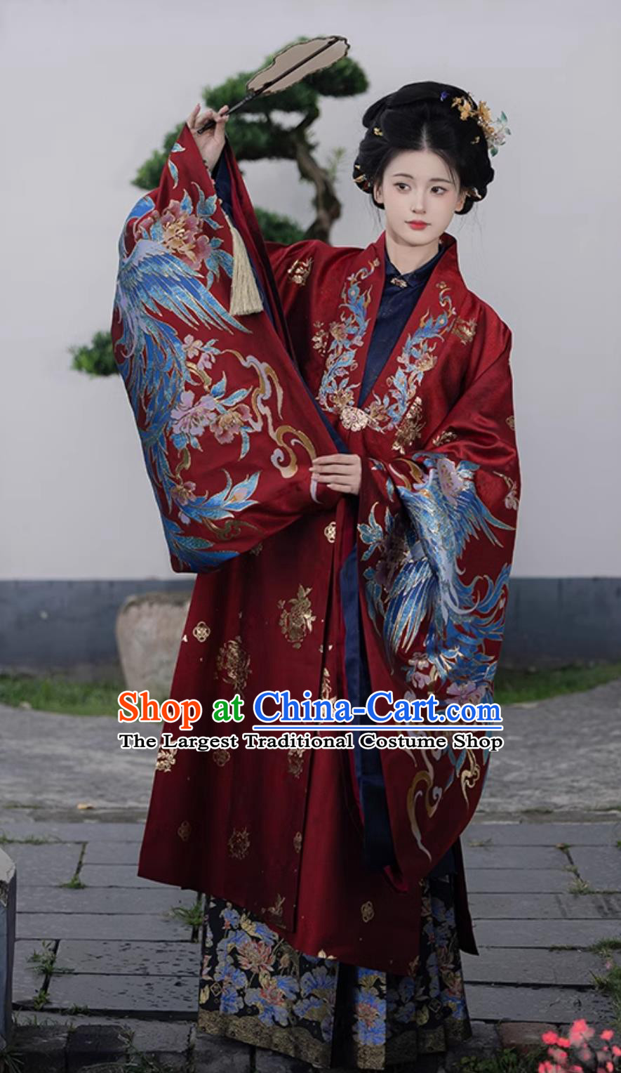 Ancient China Noble Woman Clothing Traditional Chinese Hanfu Cape Ming Dynasty Historical Costume Red Coat