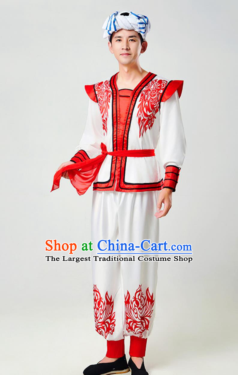 Chinese Ansai Waist Drum Outfit Men Shanxi Traditional Yangko Performance Costume