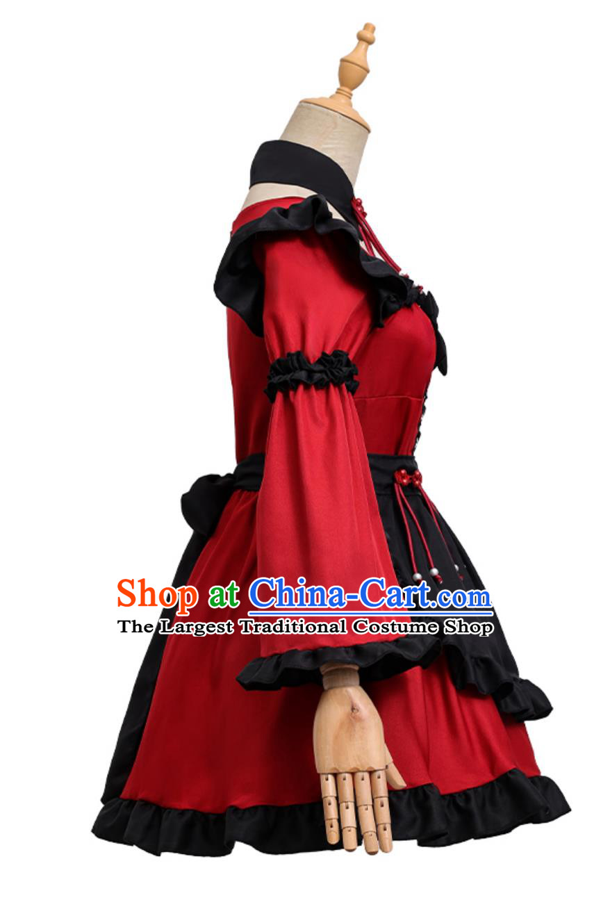 Chinese New Year Lolita Maid Dress Spring Festival Lolita New Chinese Style Stage Performance Cosplay Costume