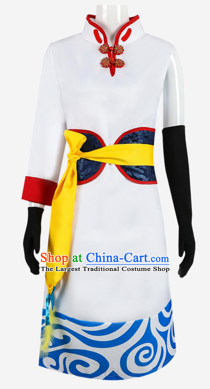 Gintama Cosplay Costume The Final Yorozuya Forever Future Kagura High Slit Qipao