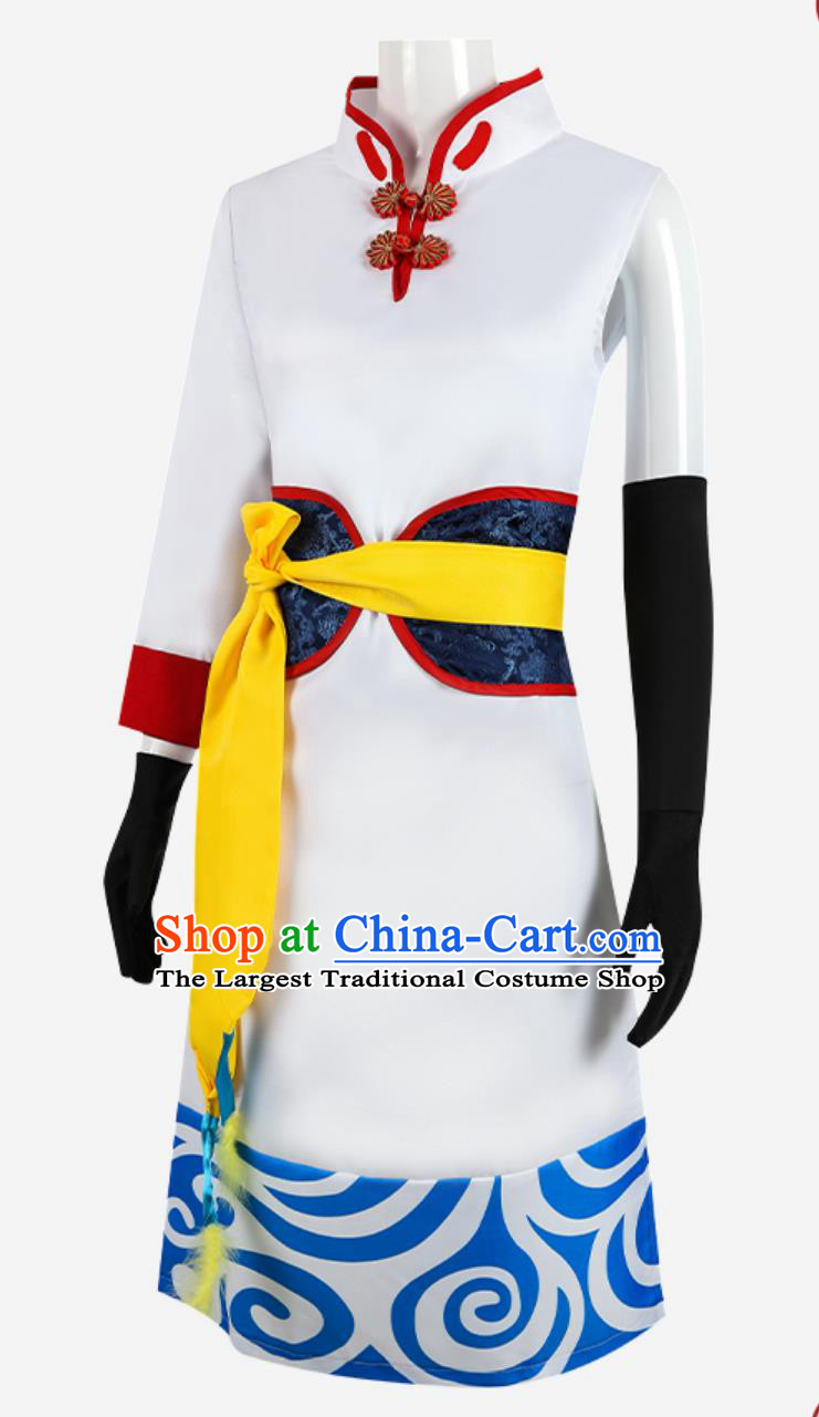 Gintama Cosplay Costume The Final Yorozuya Forever Future Kagura High Slit Qipao