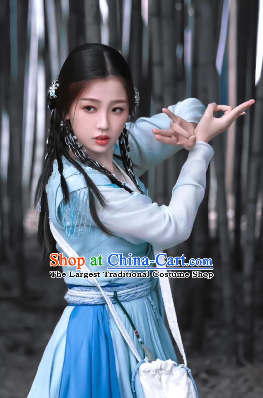 Chinese Drama Sword and Fairy Yue Qi Clothing Traditional Dress Ancient Swordswoman Costume