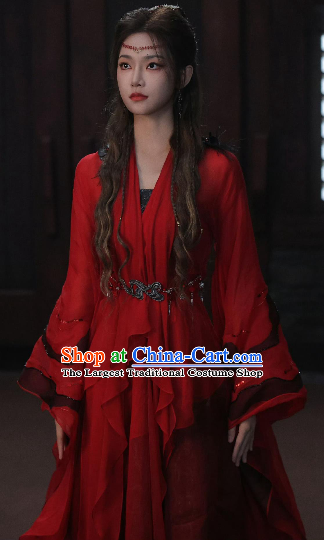 Traditional Red Hanfu Dress Chinese Ancient Swordswoman Costume Drama Snowy Night Timeless Love Assassin Miao Shui Clothing
