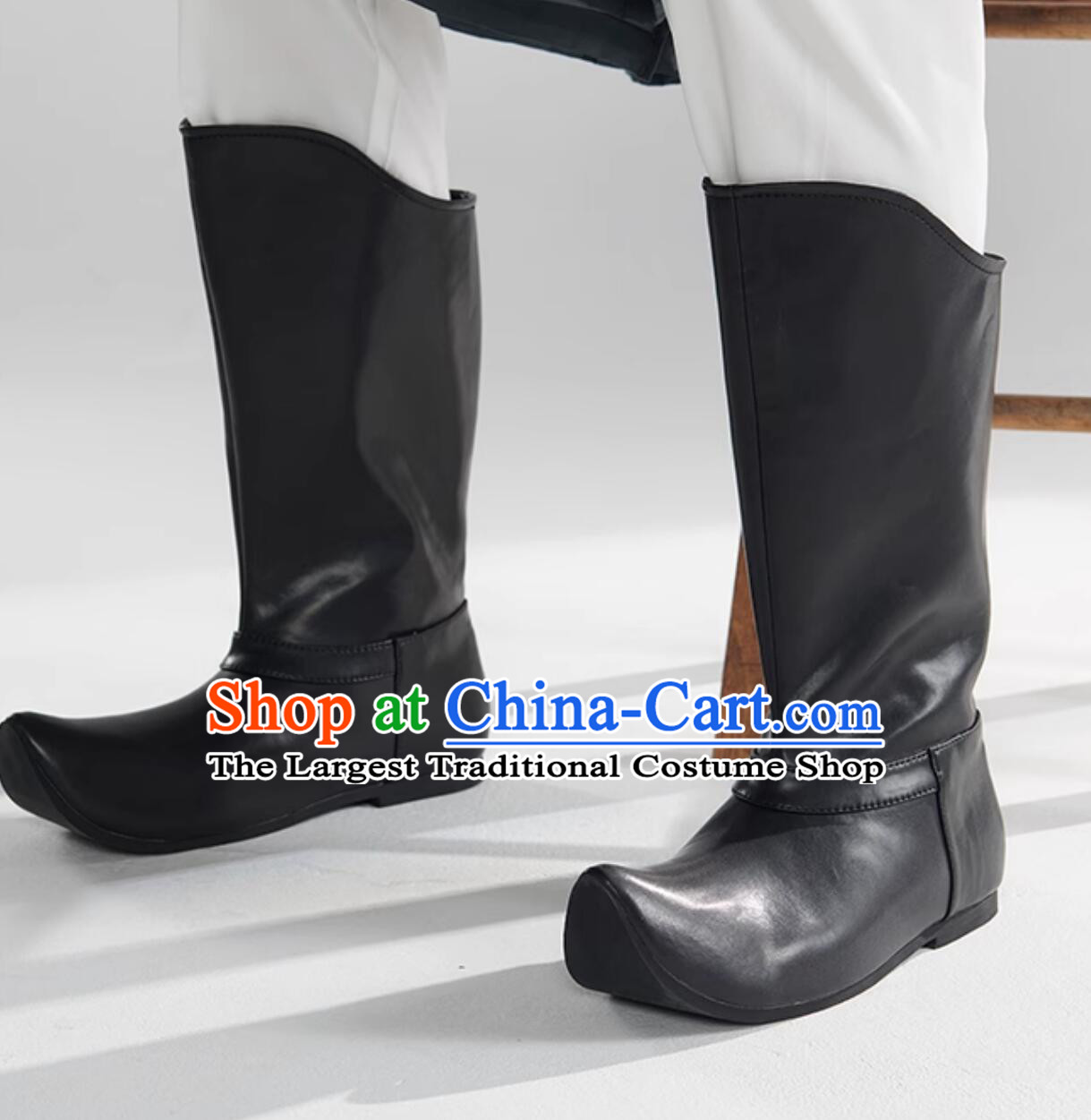 Ancient China Swordsman Black Boots Chinese Tang Dynasty Official Boots Traditional Hanfu Ban Jian Shoes