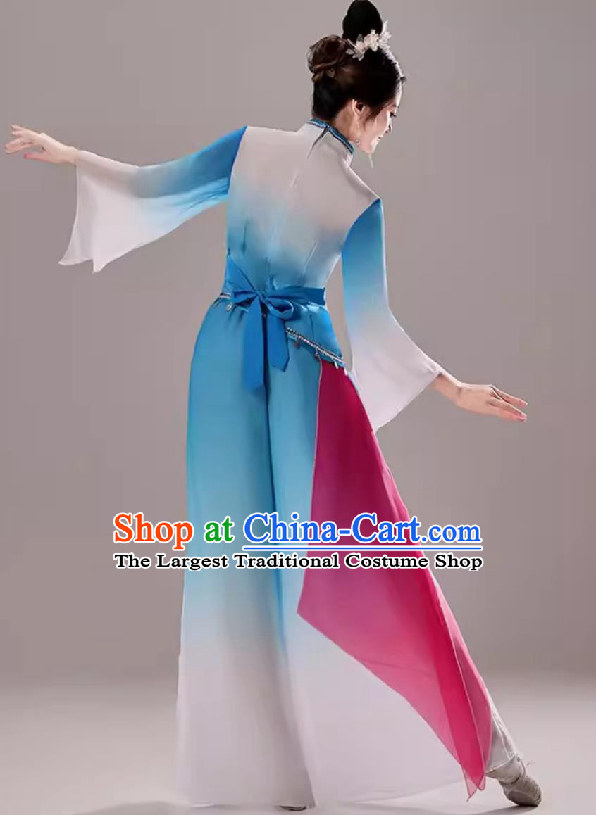 Sky Blue Yangko Dance Costume Performance Costume Women Umbrella Dance Jiaozhou Classical Dance Outfit