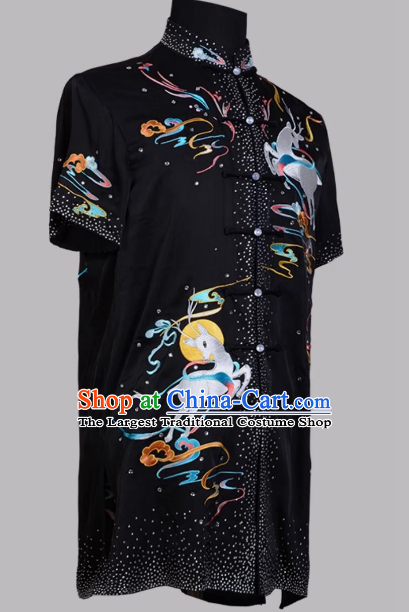 Embroidered Wushu Exam Uniform Changquan Costume Sparkling Kung Fu Competition Outfit Martial Arts Suit