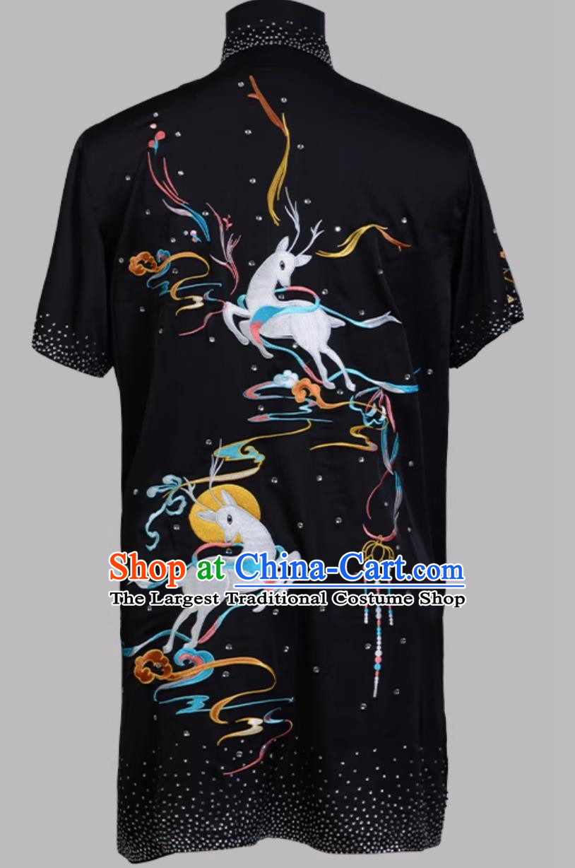 Embroidered Wushu Exam Uniform Changquan Costume Sparkling Kung Fu Competition Outfit Martial Arts Suit