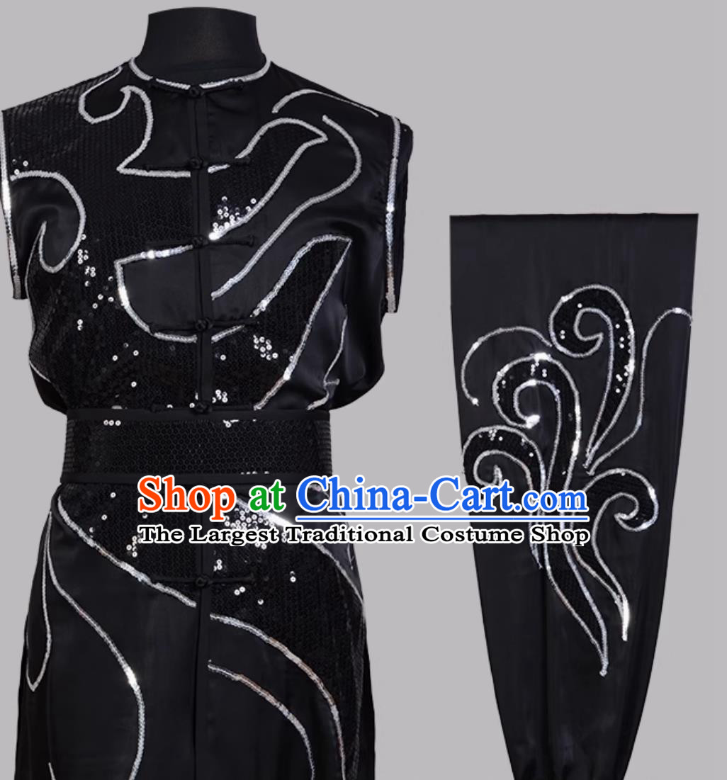 Competition Colorful Nanquan Uniform Wushu Performance Costume Kung Fu Training Chinese Martial Arts Men Sleeveless Outfit