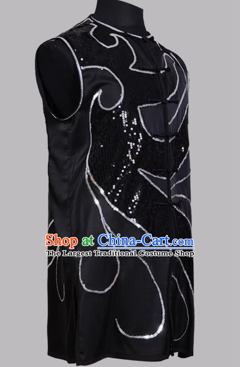 Competition Colorful Nanquan Uniform Wushu Performance Costume Kung Fu Training Chinese Martial Arts Men Sleeveless Outfit