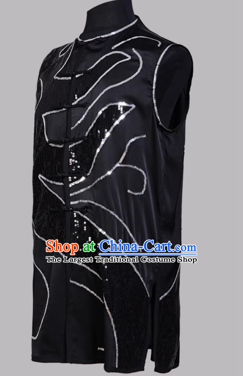 Competition Colorful Nanquan Uniform Wushu Performance Costume Kung Fu Training Chinese Martial Arts Men Sleeveless Outfit