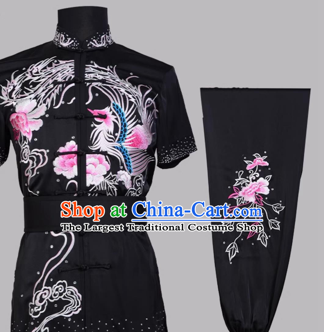Phoenix Embroidered Changquan Performance Uniform Professional Competition Costume Kung Fu Training Colorful Wushu Outfit