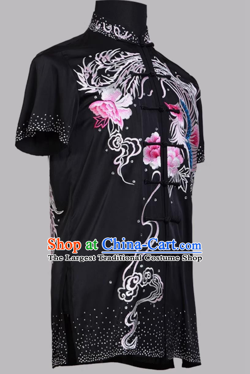 Phoenix Embroidered Changquan Performance Uniform Professional Competition Costume Kung Fu Training Colorful Wushu Outfit
