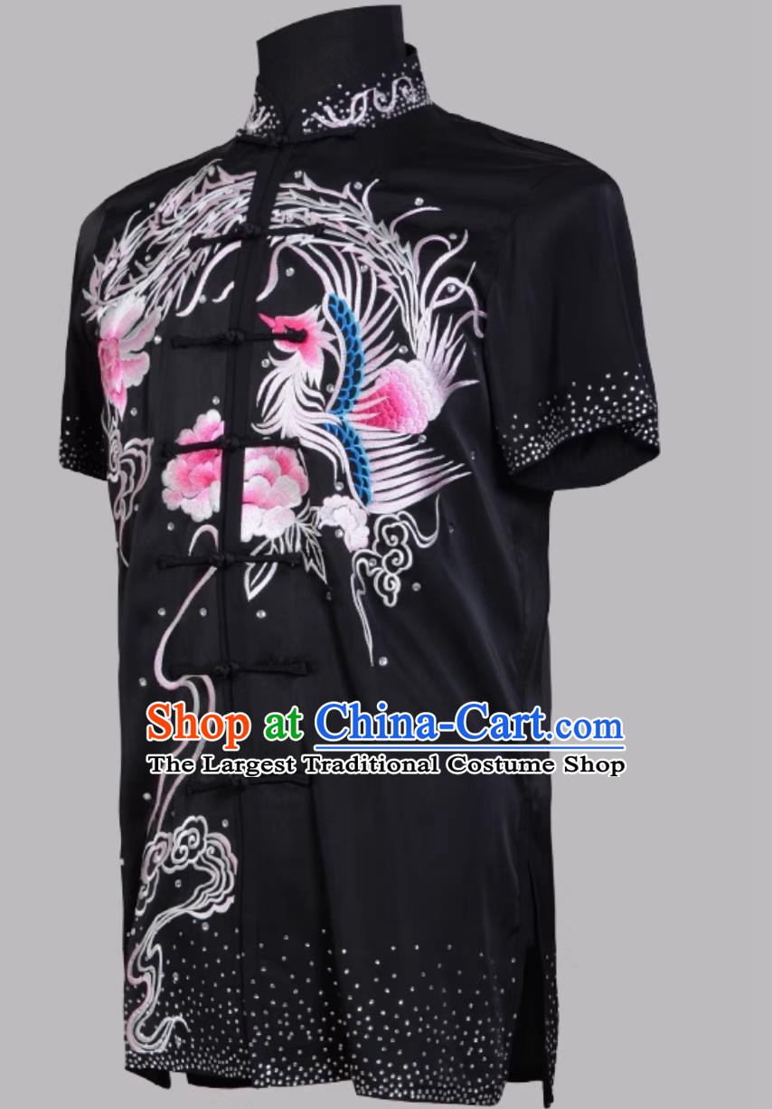 Phoenix Embroidered Changquan Performance Uniform Professional Competition Costume Kung Fu Training Colorful Wushu Outfit