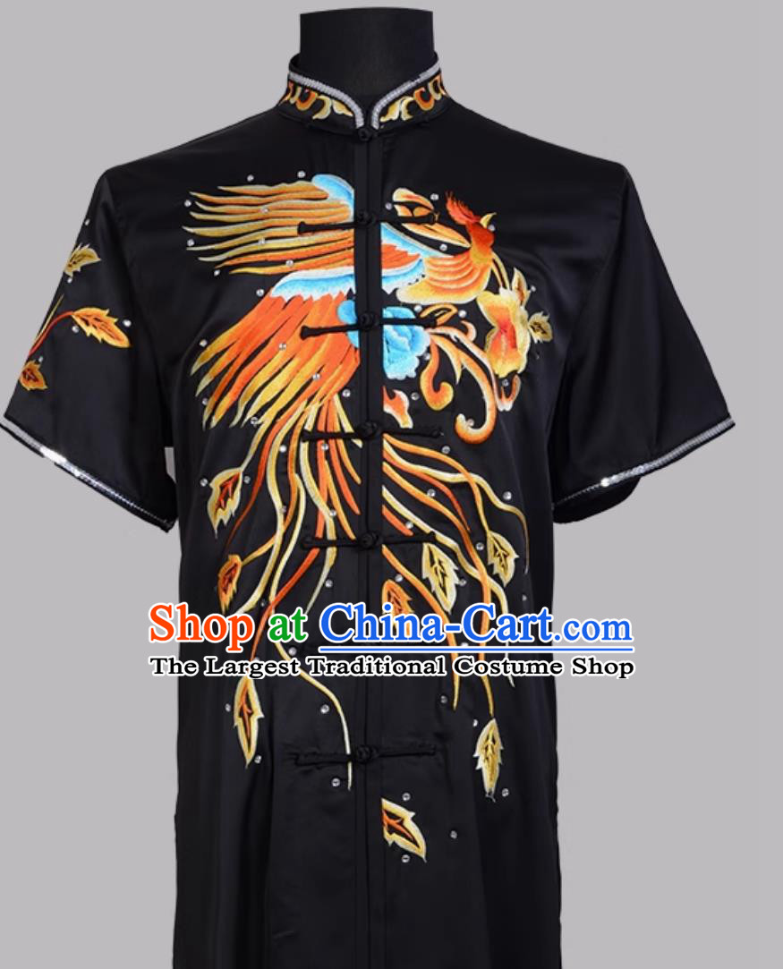 Phoenix Embroidered Colorful Changquan Wushu Exam Competition Uniform Kids Performance Chinese Style Outfit