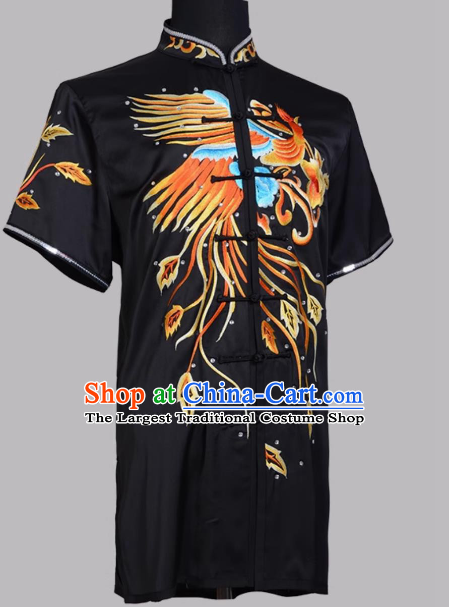 Phoenix Embroidered Colorful Changquan Wushu Exam Competition Uniform Kids Performance Chinese Style Outfit