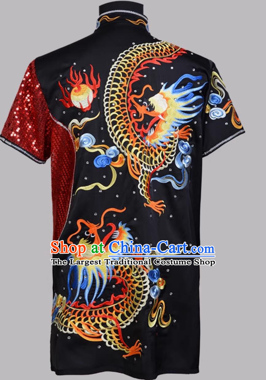 Double Dragon Embroidered Colorful Wushu Uniform Competition Costume Taolu Changquan Outfit