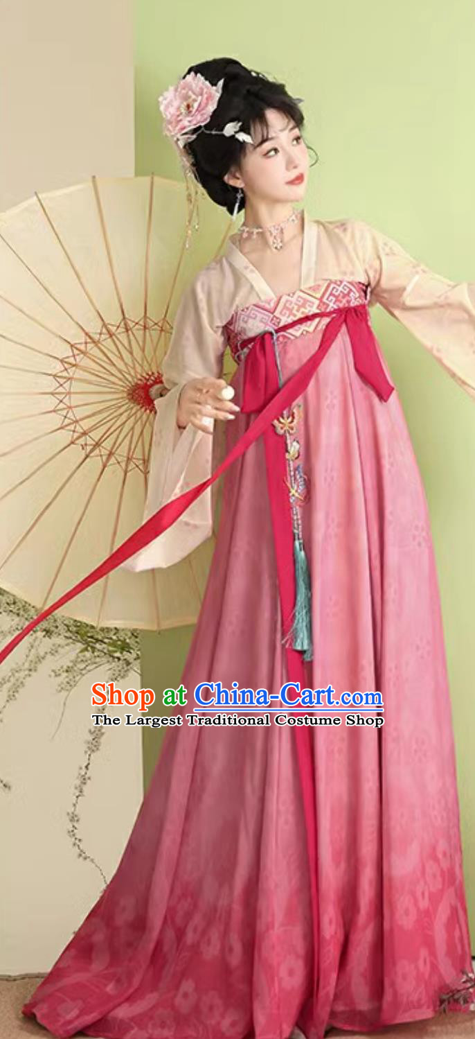 Chinese Tang Dynasty Hanfu Dress Women Famen Temple Cape Po Skirt Traditional Attire