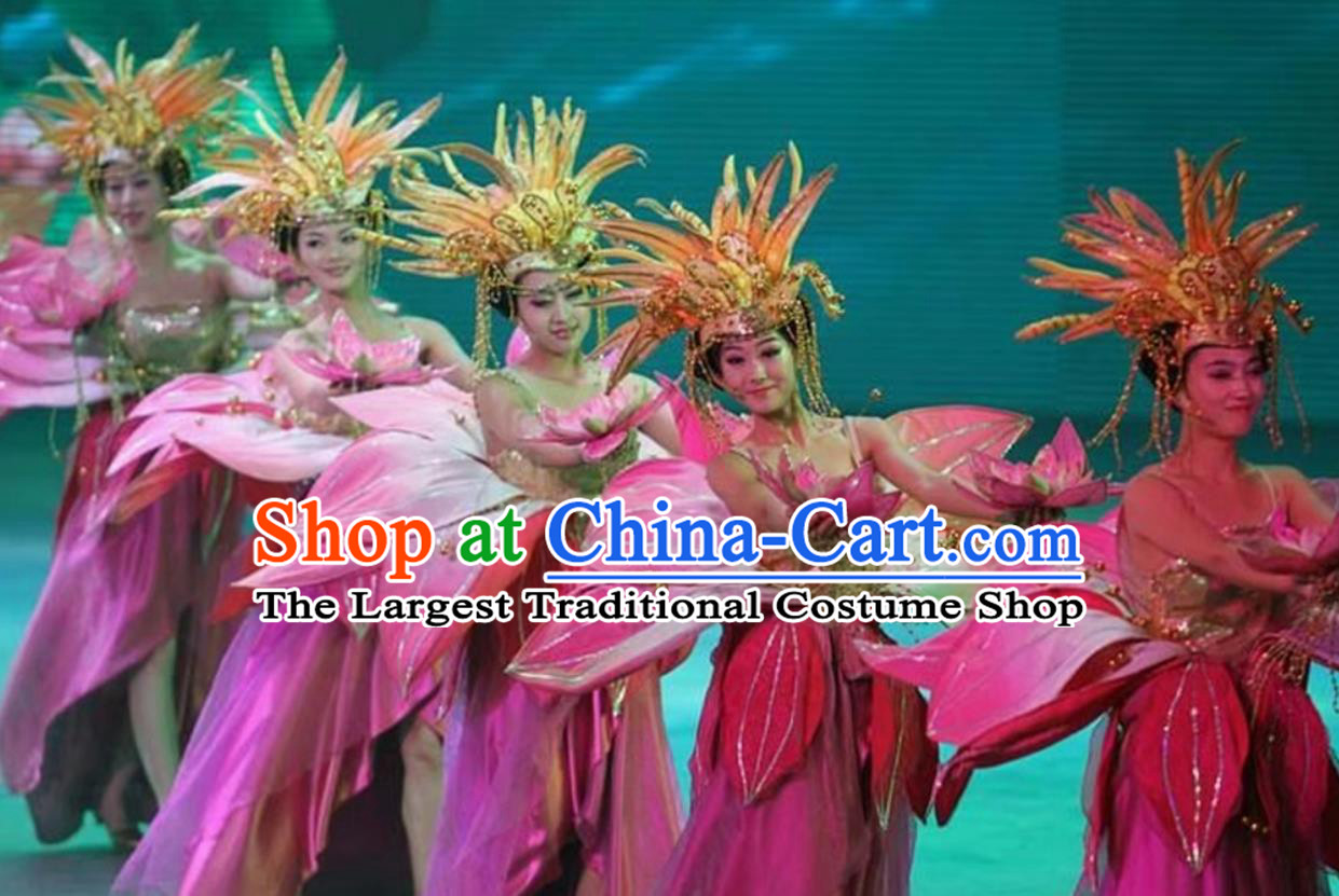 Opening Performance Costume Song And Dance Gala Lotus Petal Dress Commercial Tour Stage Performance Clothing