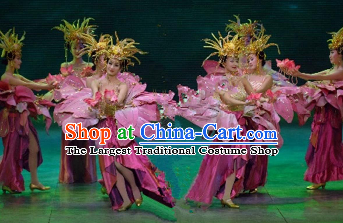 Opening Performance Costume Song And Dance Gala Lotus Petal Dress Commercial Tour Stage Performance Clothing